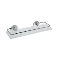 Glazen Planchet Sapho X-Round 30x5.5 cm met Rails Chroom - thumbnail