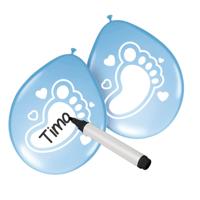 Folat BV beschrijfbare ballonnen geboorte jongen, 6st. - thumbnail