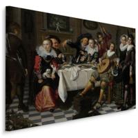 Schilderij - Isack Elyas Feestvierend gezelschap (print op canvas), multi-gekleurd, 4 maten, reproductie - thumbnail