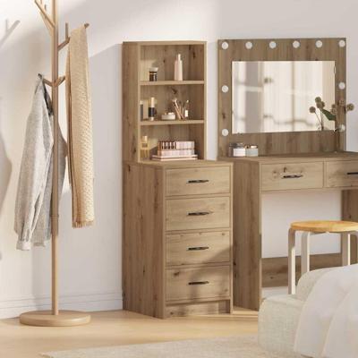 Highboard artisanaal eikenkleurig 40 x 41 x 135 cm Bewerkt hout