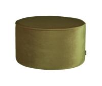 WOOOD Poef 'Sara' Laag, Velvet, kleur Army - thumbnail
