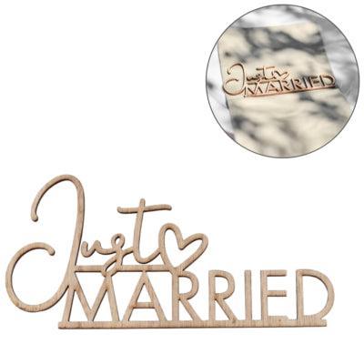 Ginger Ray tafeldecoratie just married hout 13 cm set van 6 | 20 stuks