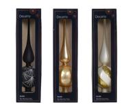 Piek glas d8l31 cm wolwit a3 kerst Decoris - Decoris - thumbnail