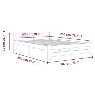 Bedframe massief grenenhout 180x200 cm