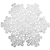 Placemat kerst sneeuwvlok zilverkleurig 41 cm | 12 stuks - thumbnail