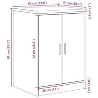 Garagekast 60x51x85 cm massief grenenhout sonoma eikenkleurig - thumbnail