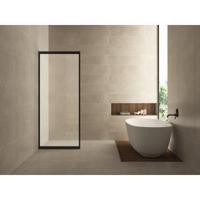 Wiesbaden Skyline Zijwand 100x200 cm - Helder Glas & Mat Zwart - thumbnail