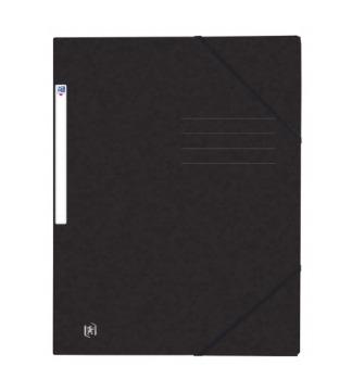 Elastomap oxford top file a4 3 kleppen 390gr zwart