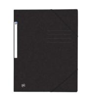 Elastomap oxford top file a4 3 kleppen 390gr zwart - thumbnail