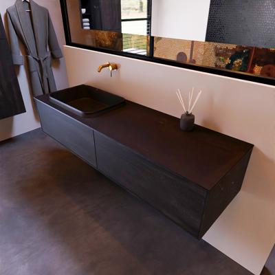 Badkamermeubelset Mondiaz Erin 150 cm met 2 Lades met RIDGE Wastafel Links Urban Zonder Kraangaten Greeploos Mat Antracite Badkamermeubelset Mondiaz Erin 150 cm met 2 Lades met RIDGE Wastafel Links Urban Zonder Kraangaten Greeploos Mat Antracite