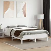 Bedframe massief grenenhout wit 135x190 cm - thumbnail