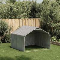Hondenkennel buiten met deksel 2x2x1,5 m gegalvaniseerd staal - thumbnail