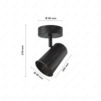 Riga - LED plafondlamp - 4 Watt 345 Lumen - 6500K Daglicht wit - Draaibaar en dimbaar - GU10 - Kantelbaar - Plafondspot - IP20 voor binnen - Zwart - thumbnail