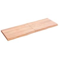 Wandschap 120x40x(2-4)cm behandeld massief eikenhout lichtbruin - thumbnail