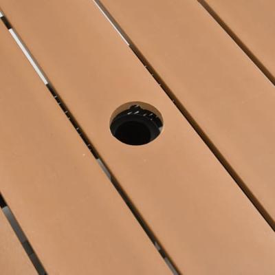 Tuintafel met parasolgat 55x55x46,5 cm poly rattan bruin Tuintafel met parasolgat 55x55x46,5 cm poly rattan bruin