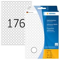 Etiket herma 2210 rond 8mm wit 5632stuks - thumbnail
