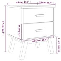 Nachtkastje OLDEN massief grenenhout grijs en bruin - thumbnail