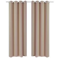 Blackout Gordijnen met metalen ringen 135 x 245 cm 2 stuks (creme) - thumbnail