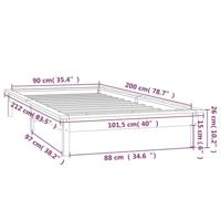 Bedframe LED massief hout 90x200 cm - thumbnail