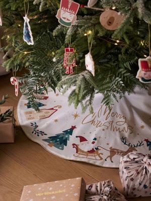 Dennenboomtapijt Notenkraker wit