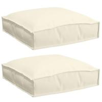 VidaXL Kussen 2 pcs crème 40 x 40 x 8 cm oxford stof - thumbnail