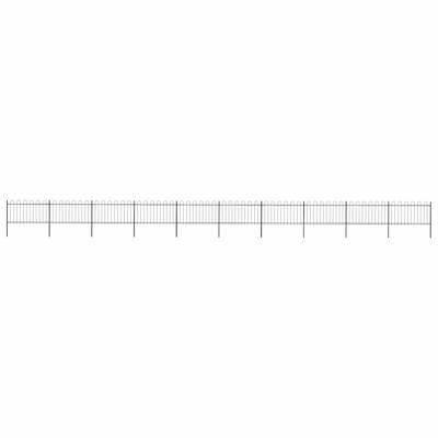 Tuinhek met ronde bovenkant 17x1 m staal zwart