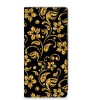 Motorola Moto G13 | G23 Smart Cover Gouden Bloemen - thumbnail