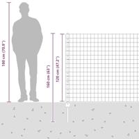 VidaXL Hek met paal grijs 1,2 x 10 m staal - thumbnail