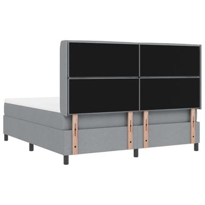 Boxspring bed met matras Lichtgrijs 180 x 200 cm Stof