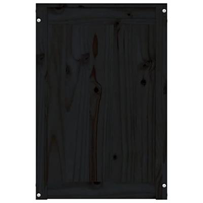 Wasmand 44x44x66 cm massief grenenhout zwart