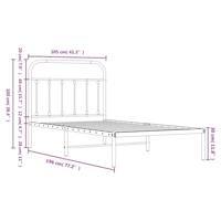 Bedframe met hoofdbord metaal wit 100x190 cm - thumbnail