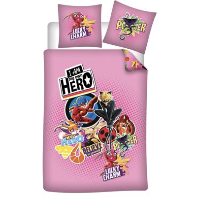 Miraculous Dekbedovertrek Be Miraculous 140 x 200 cm + 63 x 63 cm - Polyester - Roze Miraculous Dekbedovertrek Be Miraculous 140 x 200 cm + 63 x 63 cm - Polyester - Roze