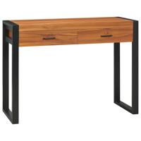 vidaXL Bureau met 2 lades 100x40x75 cm teakhout - thumbnail