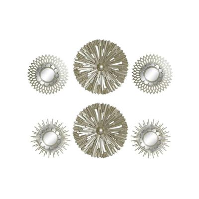 Set spiegels DKD Home Decor Voor aan de muur Polypropyleen Gouden Spiegel (2 pcs) (35 x 3.5 x 35 cm)