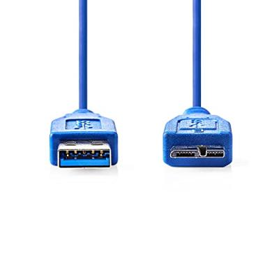 NEDIS USB-kabel | USB 3.2 Gen 1 | USB-A stekker | USB Micro-B stekker | 5 Gbps | vernikkeld | rond | PVC | Blauw | Envelop 2.00 m 2.00 m