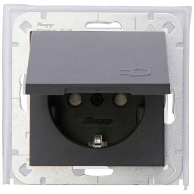 Kopp HK07 antraciet IP44 inbouw stopcontact RA deksel - 4623160 Kopp HK07 antraciet IP44 inbouw stopcontact RA deksel - 4623160