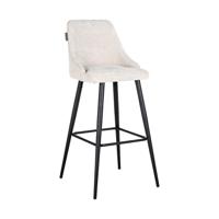 Richmond Barstoel 'Brooke' Chenille, kleur Crème (zithoogte 78cm) - thumbnail