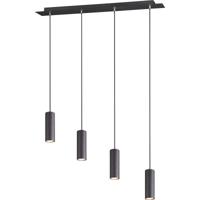 Moderne LED Hanglamp GU10 - 4-lichts Rond Mat Zwart Aluminium - thumbnail