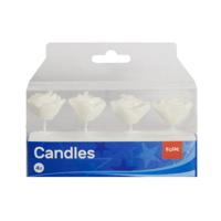 Kaarsjes Witte Rozen - 4 Stuks - thumbnail