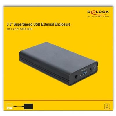 DeLOCK 42612 behuizing voor opslagstations HDD-behuizing Zwart 3.5