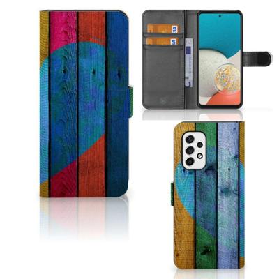 Samsung Galaxy A53 | Book Style Case | Wood Heart - Cadeau voor je Vriend