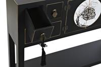 Bijzettafel DKD Home Decor 95 x 26 x 79 cm Spar Zwart Gouden Metaal Wit Hout MDF - thumbnail