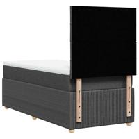 Boxspring met matras stof donkergrijs 90x190 cm - thumbnail
