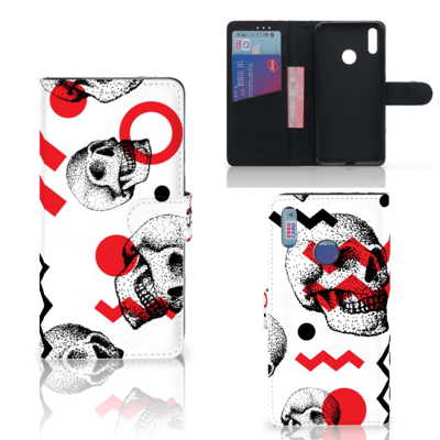 Telefoonhoesje met Naam Huawei Y7 (2019) Skull Red Telefoonhoesje met Naam Huawei Y7 (2019) Skull Red