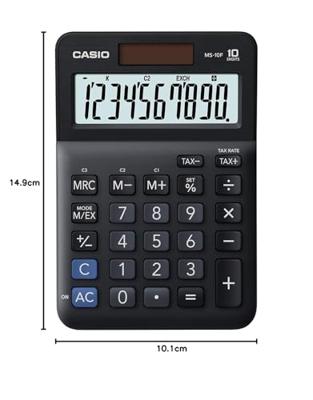 Casio MS-10F Bureaurekenmachine Zwart Aantal displayposities: 10 werkt op batterijen, werkt op zonne-energie (b x h x d) 101 x 148.5 x 27.6 mm Casio MS-10F Bureaurekenmachine Zwart Aantal displayposities: 10 werkt op batterijen, werkt op zonne-energie (b x h x d) 101 x 148.5 x 27.6 mm