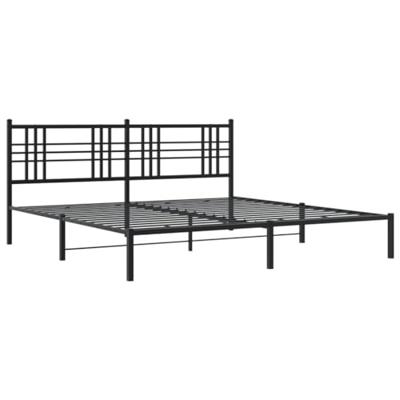 Bedframe met hoofdbord metaal zwart 183x213 cm