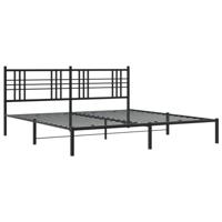 Bedframe met hoofdbord metaal zwart 183x213 cm - thumbnail