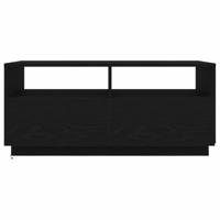 Salontafel met LED-verlichting 90x49x40 cm zwart eiken - thumbnail