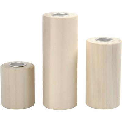 Creativ Company Kandelaars, h: 14,5+9+6,5 cm, gatgrootte 2,3 cm, 3 stuk/ 1 doos