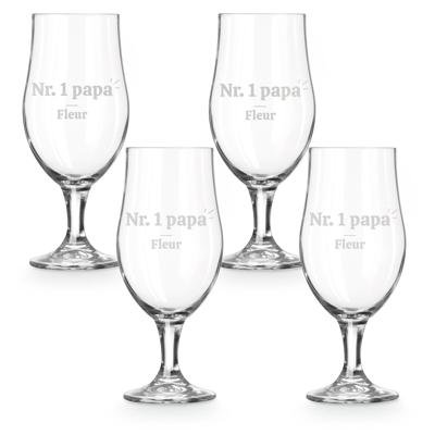 Bierglas op voet graveren - 4 stuks